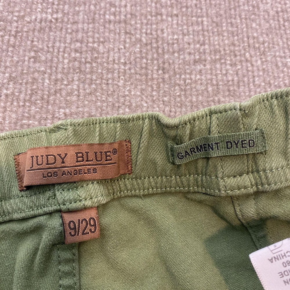 Judy Blue Pants Womens 9/29 Green Garment Dyed Relaxed Chino Stretch - Picture 4 of 12